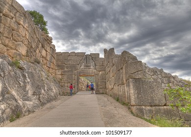 The Lion Gate In Mycenae,Greece