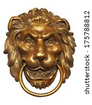 Lion golden door knocker