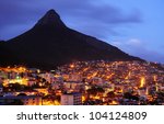 Lion head of Cape Town city at night