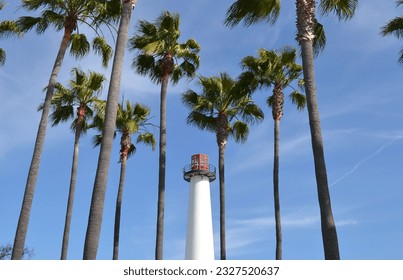 The Lion Lighthouse in Shoreline Aquatic Park in Long Beach, Southern California