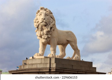 Lion Statue On Westminster Bridge, London