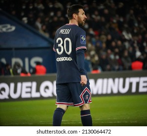 Lionel Messi of Paris during the French Ligue 1 football championship match between Paris Saint Germain and Saint Etienne on February 27, 2022 at Parc des Princes stadium in Paris.