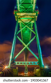 Lion's Gate Bridge At Night In Vancouver BC