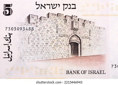 Lion's Gate From Old Israeli Money - Lirot