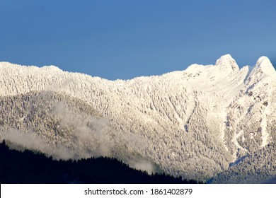 The Lions In North Vancouver.  North Shore Mountains, Snow Covered.