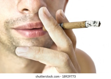 lip and cigarette