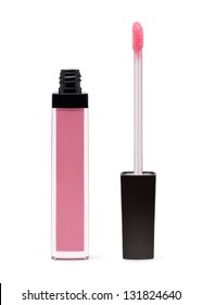 Lip Gloss Bottle On White Background