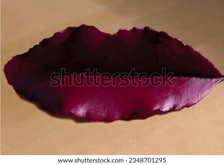 lip illusion of maroon leaves 