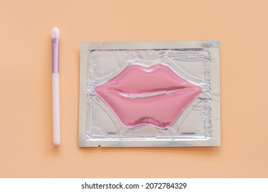 Lip Mask On Beige Background.