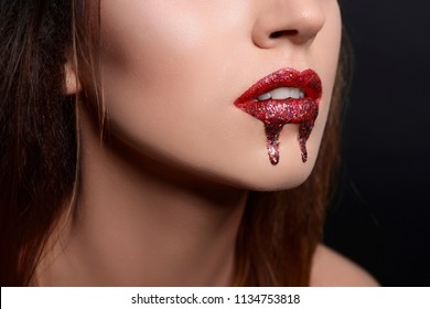 vampire red lipstick