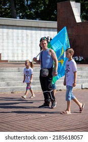 Lipetsk, Russia - August 2, 2022: Veteran Of The Russian Airborne Forces On The Day Of The Russian Airborne Forces