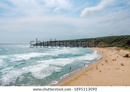 Lipite (the Linden) is a small, wild, coved beach near the village of Sinemorets, Bulgaria, the far south of the Bulgarian Black Sea coast. Sandy beach with turquoise water and big waves in summer.