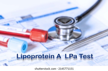 Lipoprotein A  LPa Test Testing Medical Concept. Checkup List Medical Tests With Text And Stethoscope