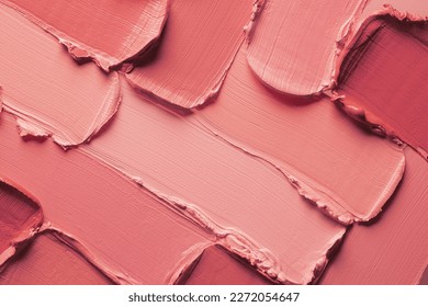 Lipstick or creamy blusher abstract strokes smudges  background texture multi colored red blush background, fotografie de stoc
