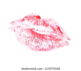 Lipstick Kiss Mark Isolated On White Stock Photo 1250624842 | Shutterstock