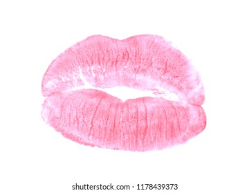 Lipstick Kiss Mark On White Background Stock Photo 1178439373 ...