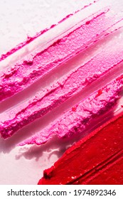 Lipstick Or Lip Gloss Swatch Macro Wallpaper. Beauty Swash Texture. Liquid Makeup Product Closeup. Cosmetic Horizontal Smears. Vertical Banner Template