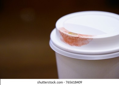 Lipstick Mark On A Cup Of Coffee