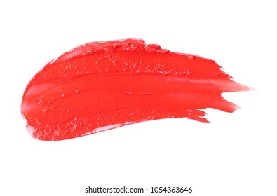 Lipstick On White Background. Professional Makeup Products