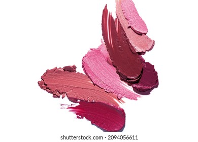 Lipstick Satin Finish Red Pink Burgundy On A White Isolated Background