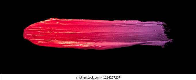 Lipstick smudged isolated black background
