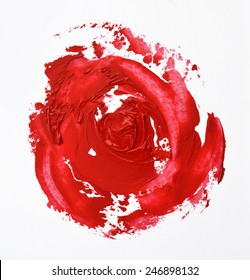 lipstick smudged look like a rose shape