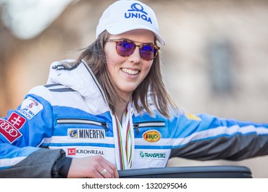 Liptovsky Mikulas, Slovakia. February 22. 2019. Petra Vlhova World Champion From Åre - Sweden On Welcome Ceremony In Hometown.