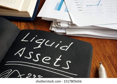 Liquid Assets List And Calculations In The Black Notepad.