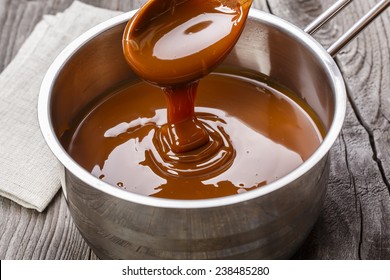 Liquid Caramel In A Saucepan