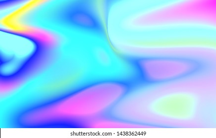 Liquid Chromatic Holographic Texture, Wrinkled Foil Background. Gas Fuel Rainbow. - Shutterstock ID 1438362449