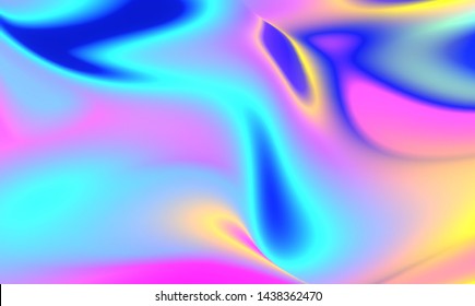 Liquid Chromatic Holographic Texture, Wrinkled Foil Background. Gas Fuel Rainbow. - Shutterstock ID 1438362470