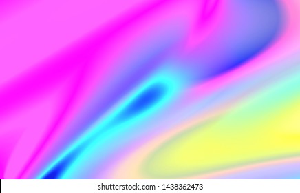 Liquid Chromatic Holographic Texture, Wrinkled Foil Background. Gas Fuel Rainbow. - Shutterstock ID 1438362473