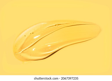 Liquid Cream Gel Cosmetic Smudge Texture Mango Orange Background