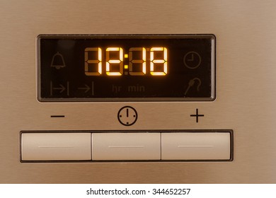 Liquid Crystal Display And Control Buttons On The Electric Oven