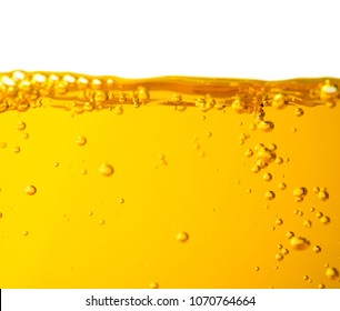 Liquid Diesel Gasoline Oil Motor Car Or Juice Syrup Yellow Water Color With Bubble