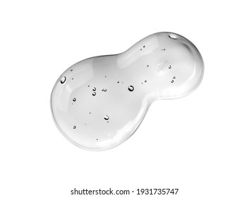 Liquid Gel Or Beauty Serum Texture. Transparent Cosmetic Skincare Product Swatch Isolated On White. 