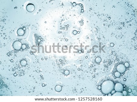 Liquid hyaluronic acid gel on a digital screen of microscope