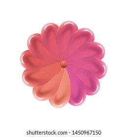 Liquid Lipstick Swatch Pattern In Flower Shape. Lip Gloss Smears. Make Up Product Smudge Stroke Sample Isolated On White Background