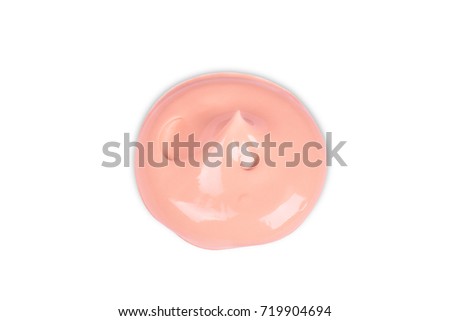 Liquid makeup foundations smear drop on white background