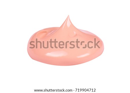 Liquid makeup foundations smear drop on white background