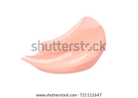 Liquid makeup foundations smear drop on white background.