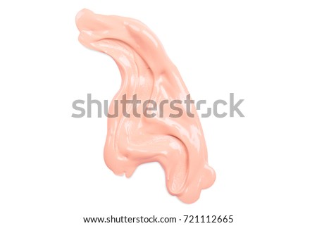 Liquid makeup foundations smear drop on white background.