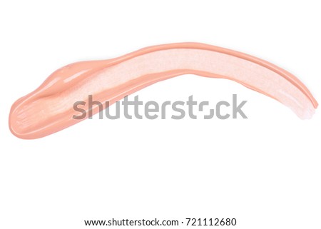 Liquid makeup foundations smear drop on white background.