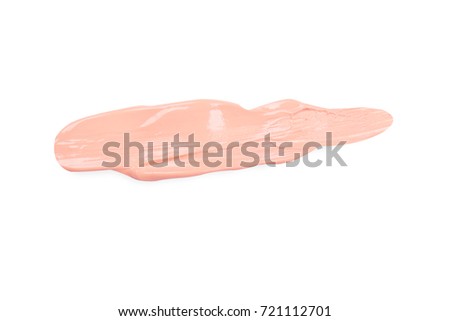 Liquid makeup foundations smear drop on white background.
