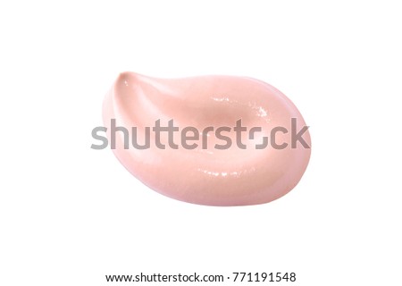 Liquid makeup foundations smear drop on white background.
