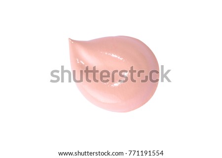 Liquid makeup foundations smear drop on white background.