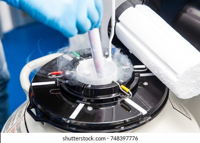 Liquid nitrogen cryogenic tank at life sciences laboratory - Powered by Shutterstock