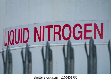 Liquid Nitrogen Sign On Tank