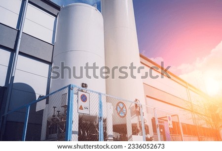 Liquid nitrogen tanks and heat exchanger coils for producing industrial gas