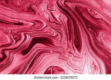 Liquid shimmer background,monochrome red trendy color of 2023. - Shutterstock ID 2234078573